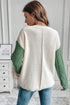 Textured Mixed Knit Patchwork Pullover Sweater