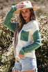 Textured Mixed Knit Patchwork Pullover Sweater