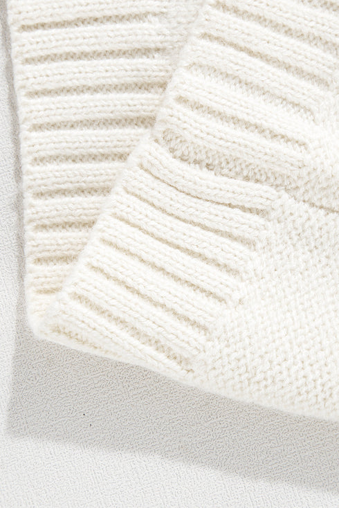 Textured Mixed Knit Patchwork Pullover Sweater