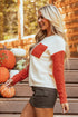 Textured Mixed Knit Patchwork Pullover Sweater