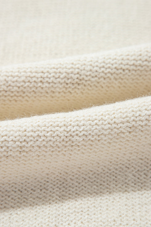 Textured Mixed Knit Patchwork Pullover Sweater