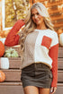 Textured Mixed Knit Patchwork Pullover Sweater