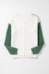 Textured Mixed Knit Patchwork Pullover Sweater