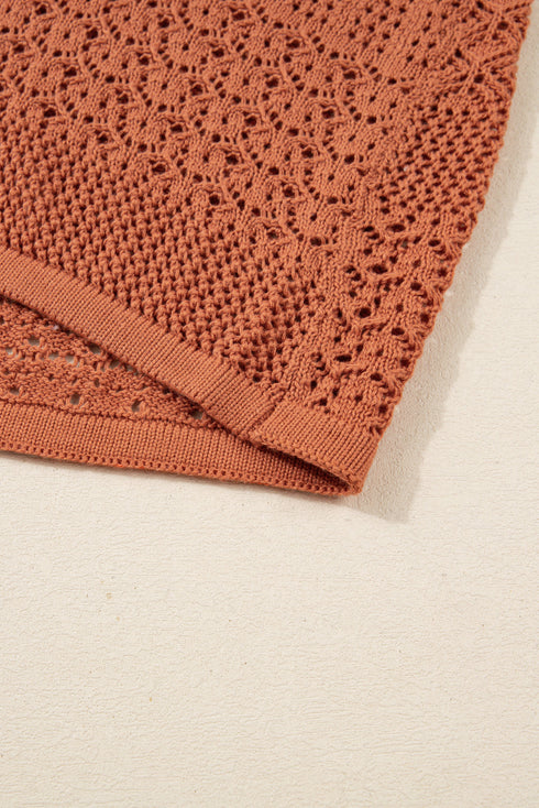 Textured Mixed Pattern Knitted Open Front Cardigan