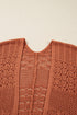 Textured Mixed Pattern Knitted Open Front Cardigan