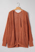Textured Mixed Pattern Knitted Open Front Cardigan