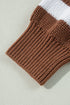 Textured Mixed Stitch Striped Crew Neck Sweater