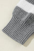 Textured Mixed Stitch Striped Crew Neck Sweater