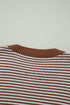 Textured Mixed Stitch Striped Crew Neck Sweater