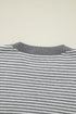 Textured Mixed Stitch Striped Crew Neck Sweater