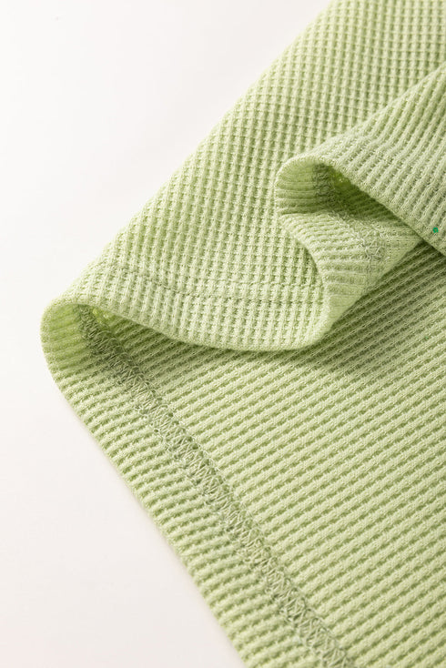 Textured Mixed Stripe And Solid Panel Short Sleeve Top
