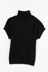 Textured Mock Neck Cap Sleeve Knit Sweater