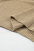 Textured Mock Neck Cap Sleeve Knit Sweater