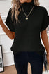 Textured Mock Neck Cap Sleeve Knit Sweater