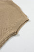 Textured Mock Neck Cap Sleeve Knit Sweater