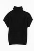 Textured Mock Neck Cap Sleeve Knit Sweater