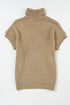 Textured Mock Neck Cap Sleeve Knit Sweater