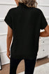 Textured Mock Neck Cap Sleeve Knit Sweater