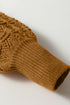 Textured Mock Neck Pointelle Puff Sleeve Sweater