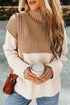Textured Mock Neck Raglan Sleeve Pullover Sweater