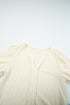 Textured Notched Neck Short Puff Sleeve Relaxed Blouse
