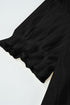 Textured Notched Neck Short Puff Sleeve Relaxed Blouse