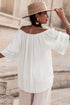 Textured Off Shoulder Lace Insert Long Sleeve Blouse