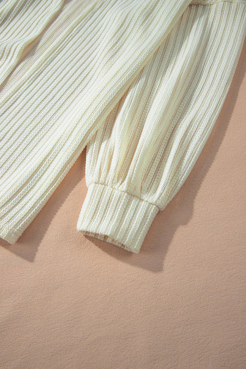 Textured Open Front Drop Shoulder Lightweight Knit Cardigan