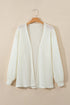 Textured Open Front Drop Shoulder Lightweight Knit Cardigan