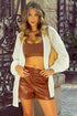 Textured Open Front Drop Shoulder Lightweight Knit Cardigan