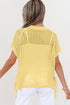 Textured Open Knit Dolman Sleeve Adjustable Tie Hem Top