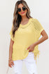 Textured Open Knit Dolman Sleeve Adjustable Tie Hem Top