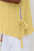Textured Open Knit Dolman Sleeve Adjustable Tie Hem Top