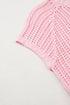 Textured Open Knit Dolman Sleeve Adjustable Tie Hem Top