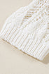 Textured Open Knit Geometric Pattern Long Sleeve Sweater
