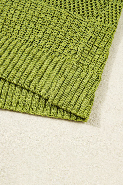 Textured Open Knit Relaxed Fit Layering Cardigan