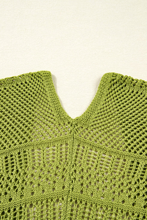 Textured Open Knit Relaxed Fit Layering Cardigan