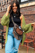 Textured Open Knit Relaxed Fit Layering Cardigan