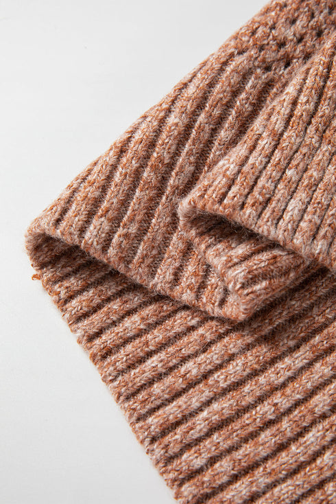 Textured Open Knit Slouchy V Neck Pullover Sweater