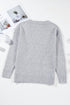 Textured Open Knit Slouchy V Neck Pullover Sweater