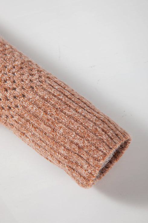Textured Open Knit Slouchy V Neck Pullover Sweater