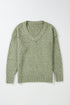 Textured Open Knit Slouchy V Neck Pullover Sweater