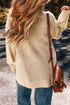Textured Open Knit Slouchy V Neck Pullover Sweater