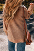 Textured Open Knit Slouchy V Neck Pullover Sweater