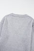 Textured Open Knit Slouchy V Neck Pullover Sweater