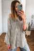 Textured Open Knit Zigzag Hem Pullover Sweater