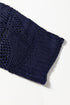 Textured Open Knit Zigzag Hem Pullover Sweater
