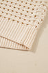 Textured Open Knit Zip Front Cardigan Sweater