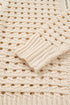 Textured Open Knit Zip Front Cardigan Sweater
