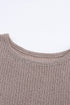 Textured Open Stitch Drop Shoulder Crop Sweater